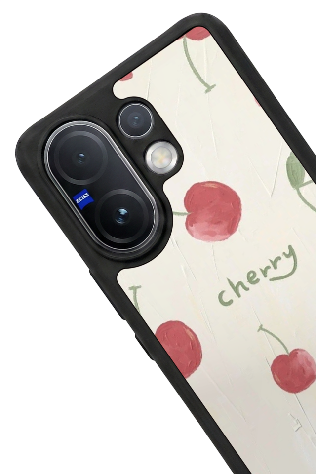 Vivo V60 Uyumlu Kiraz Tasarımlı Glossy Premium Kılıf