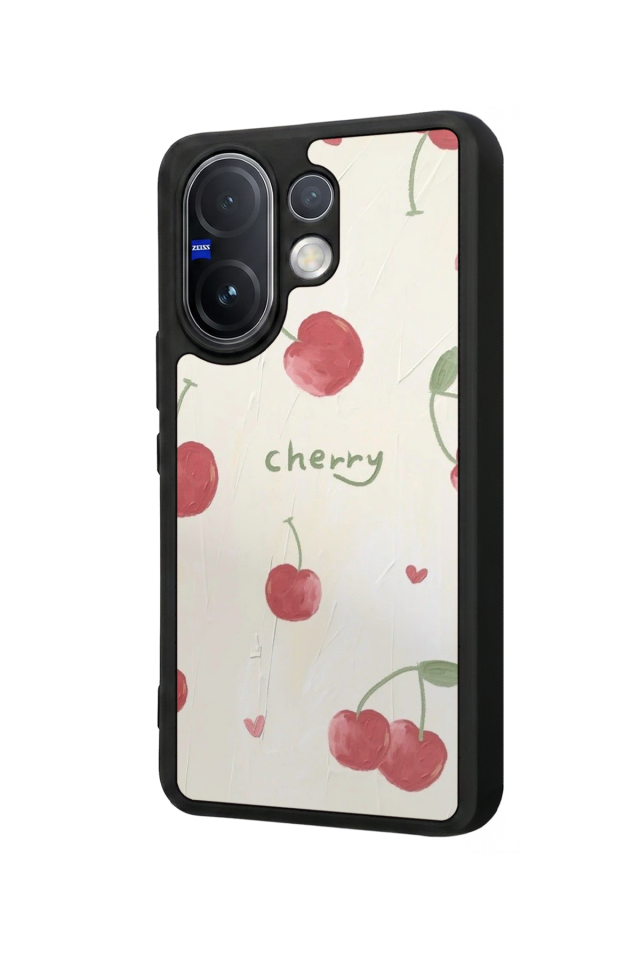 Vivo V60 Uyumlu Kiraz Tasarımlı Glossy Premium Kılıf