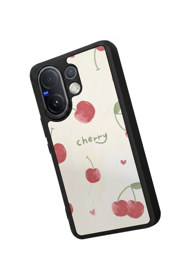 Vivo V60 Uyumlu Kiraz Tasarımlı Glossy Premium Kılıf