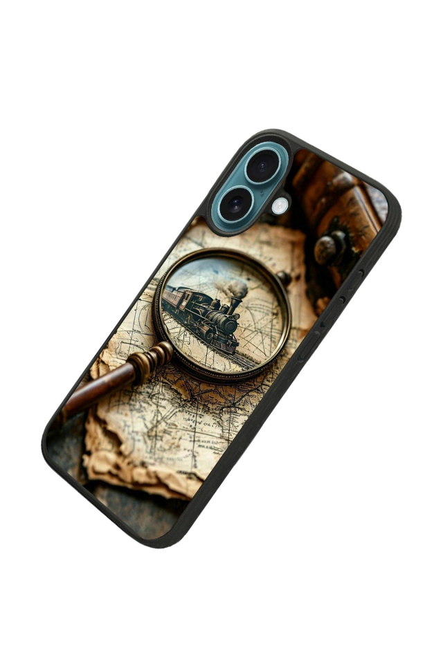 iPhone 16 Uyumlu Pusula Tasarımlı Glossy Premium Kılıf