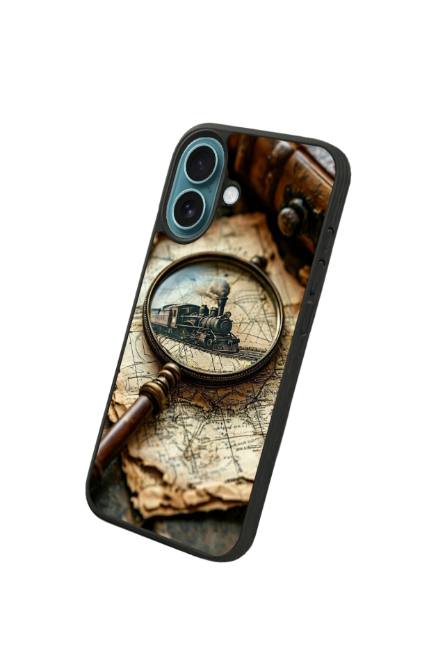 iPhone 16 Uyumlu Pusula Tasarımlı Glossy Premium Kılıf