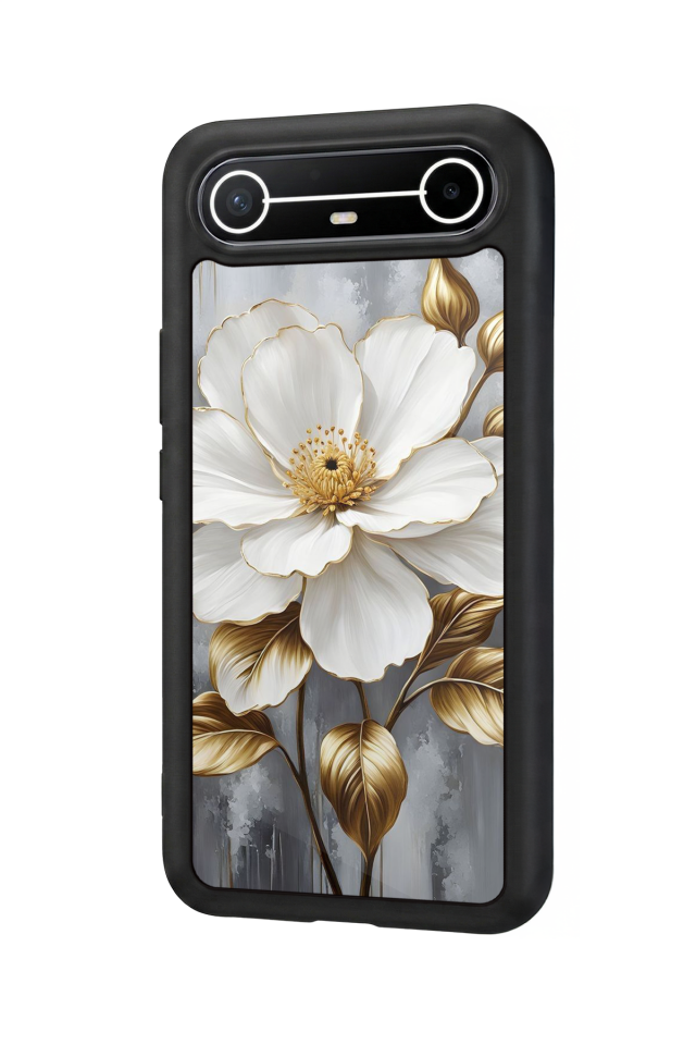 Tecno Spark Slim 5G Uyumlu Yaldizli Cicek Tasarımlı Glossy Premium Kılıf