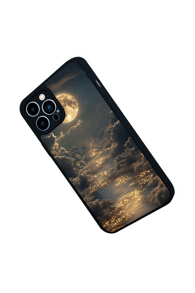 iPhone 12 Pro Max Uyumlu Ay Tasarımlı Glossy Premium Kılıf