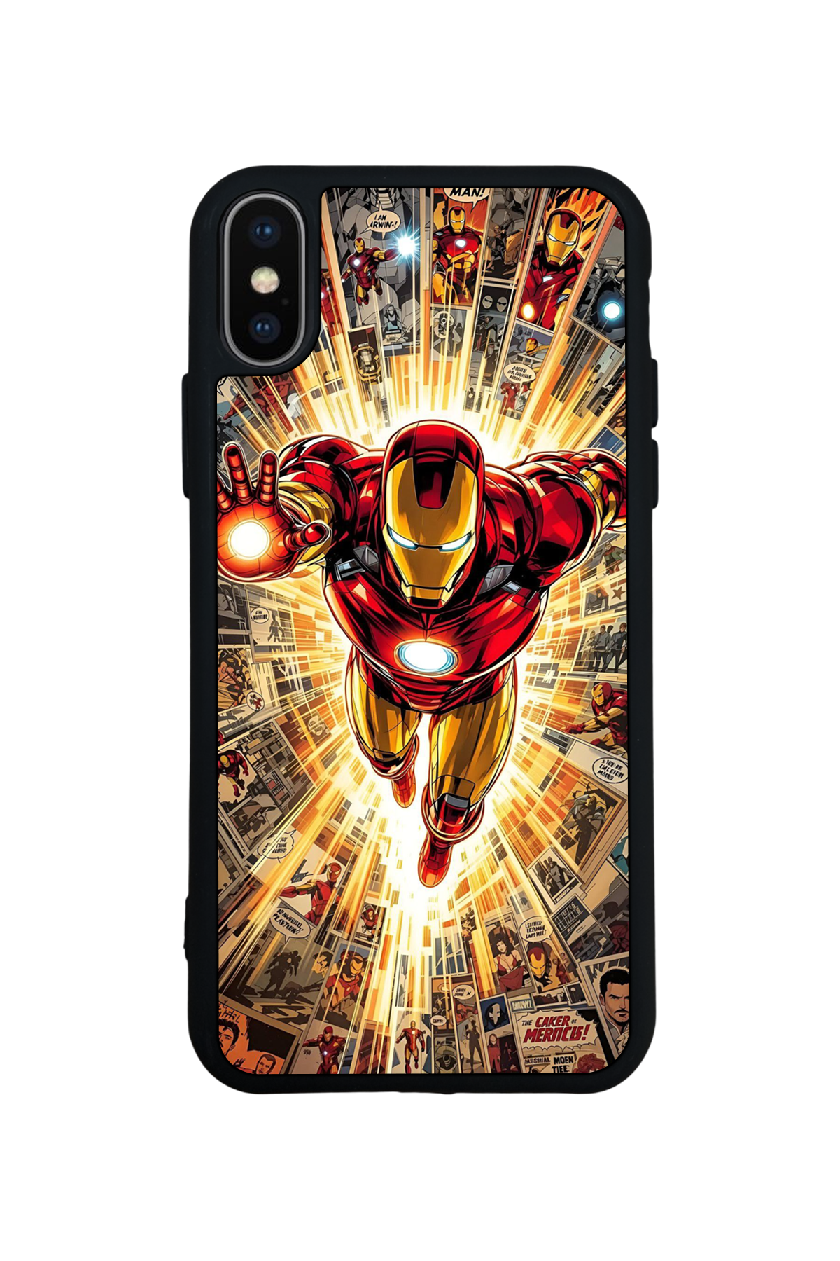 iPhone X/ XS Uyumlu  Iron Man ( Demir Adam ) Tasarımlı Glossy Premium Kılıf