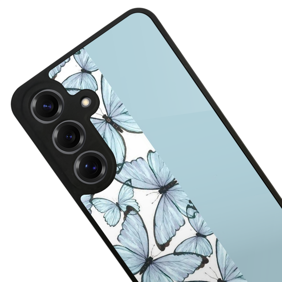 Samsung Galaxy S25 Uyumlu Kelebek Tasarımlı Glossy Premium Kılıf