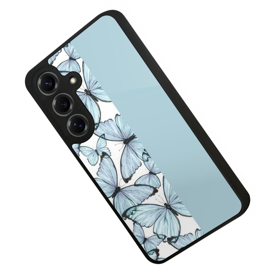 Samsung Galaxy S25 Uyumlu Kelebek Tasarımlı Glossy Premium Kılıf