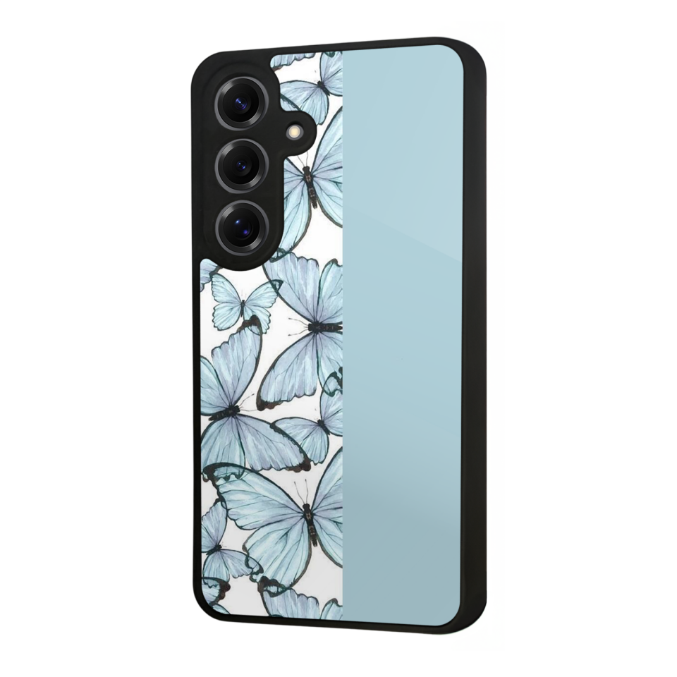 Samsung Galaxy S25 Uyumlu Kelebek Tasarımlı Glossy Premium Kılıf