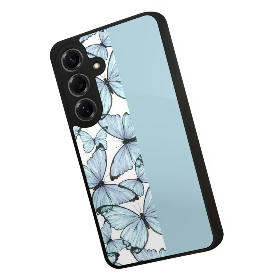 Samsung Galaxy S25 Uyumlu Kelebek Tasarımlı Glossy Premium Kılıf