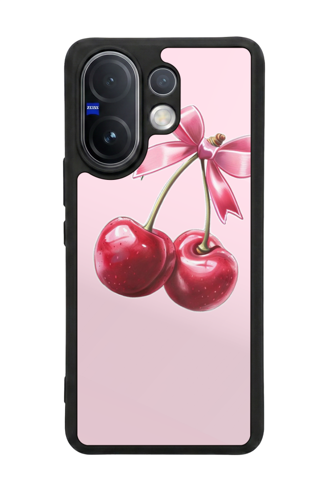 Vivo V60 Uyumlu Kiraz Tasarımlı Glossy Premium Kılıf