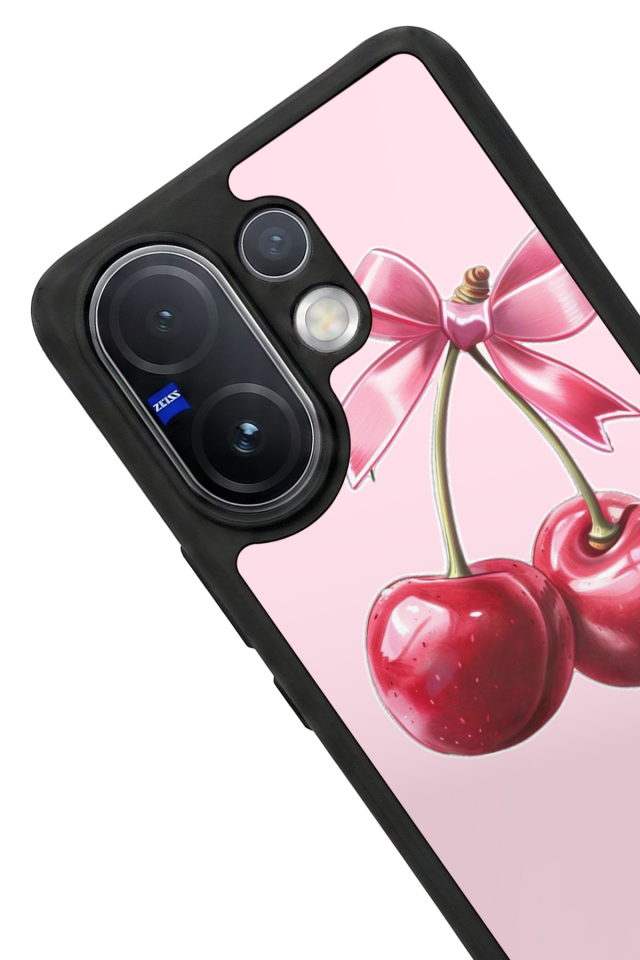 Vivo V60 Uyumlu Kiraz Tasarımlı Glossy Premium Kılıf