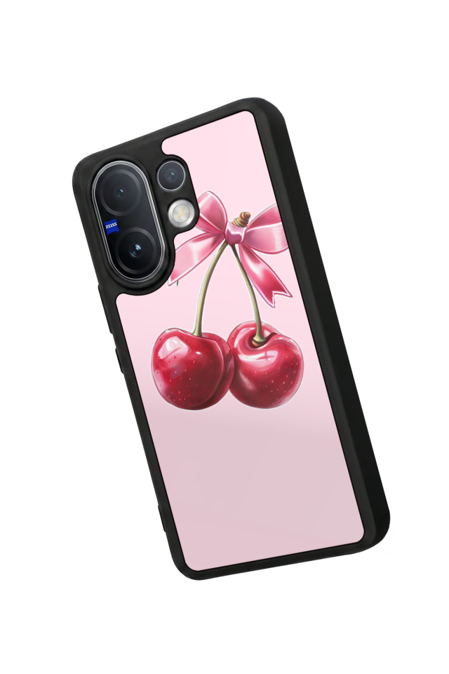 Vivo V60 Uyumlu Kiraz Tasarımlı Glossy Premium Kılıf