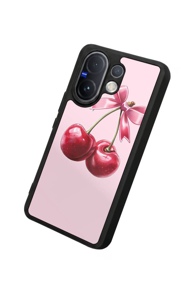 Vivo V60 Uyumlu Kiraz Tasarımlı Glossy Premium Kılıf