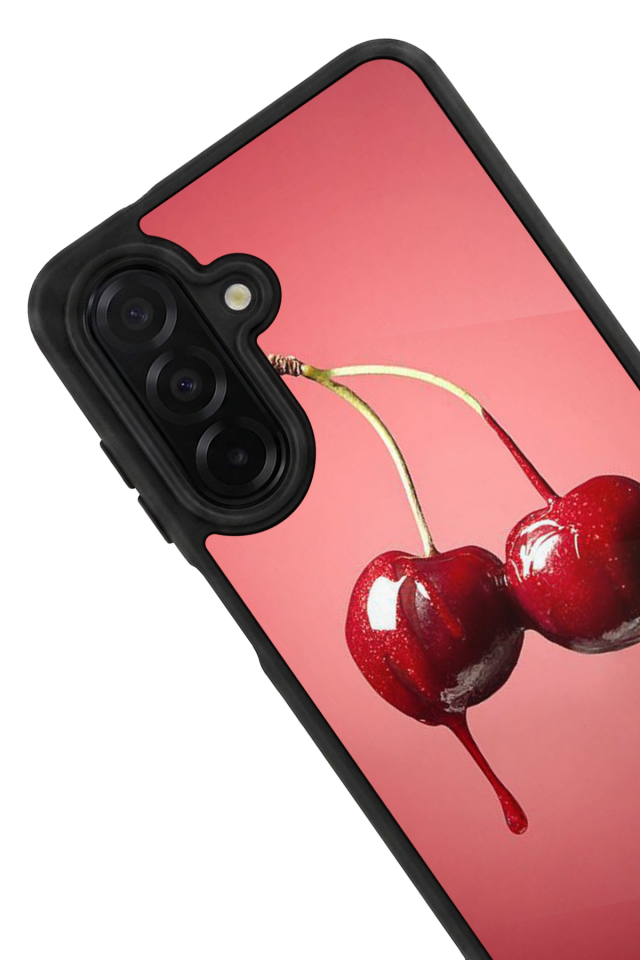 Samsung Galaxy A56 Uyumlu Kiraz Tasarımlı Glossy Premium Kılıf