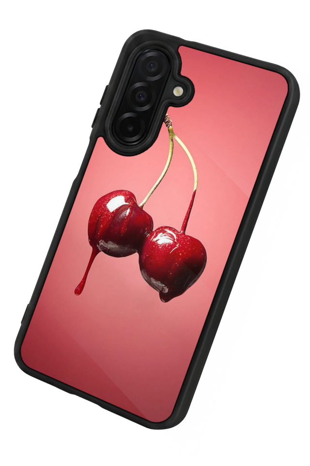 Samsung Galaxy A56 Uyumlu Kiraz Tasarımlı Glossy Premium Kılıf