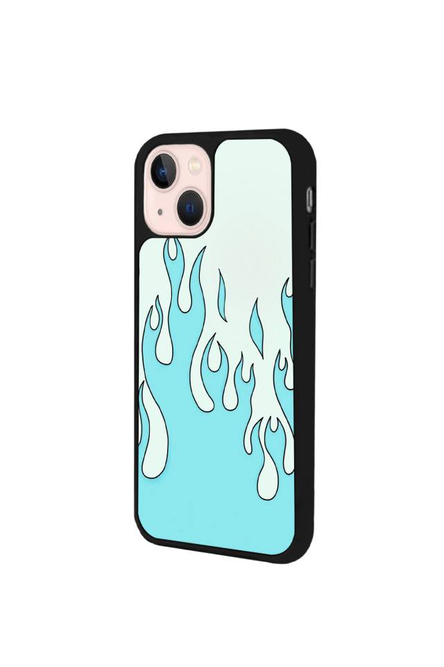 iPhone 15 Plus Uyumlu Retro Flame Patterns Tasarımlı Glossy Premium Kılıf