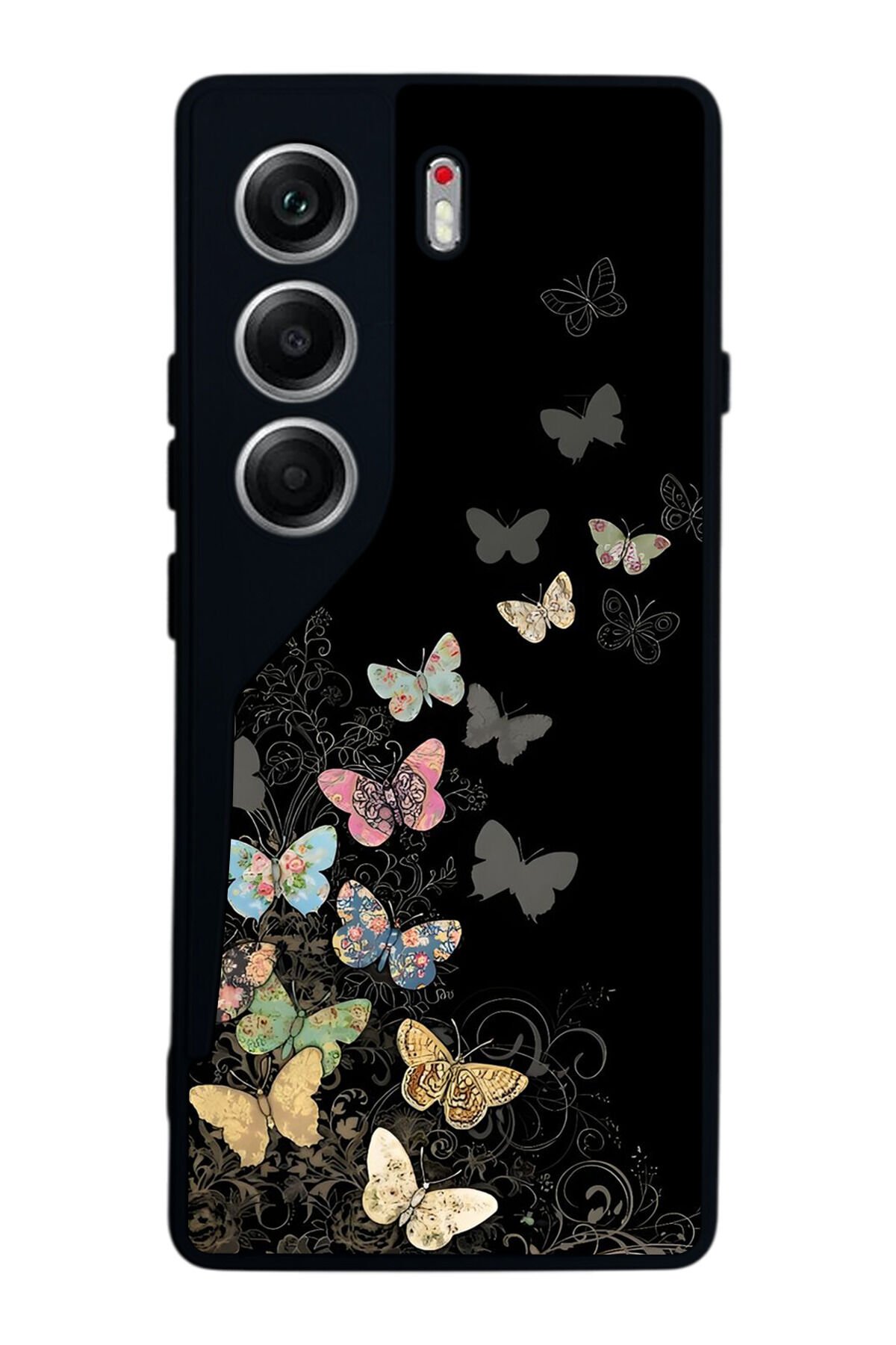 Tecno Camon 40 Uyumlu Kelebek Tasarımlı Glossy Premium Kılıf