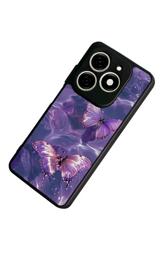 Tecno Spark 20/20C Uyumlu Kelebek Tasarımlı Glossy Premium Kılıf