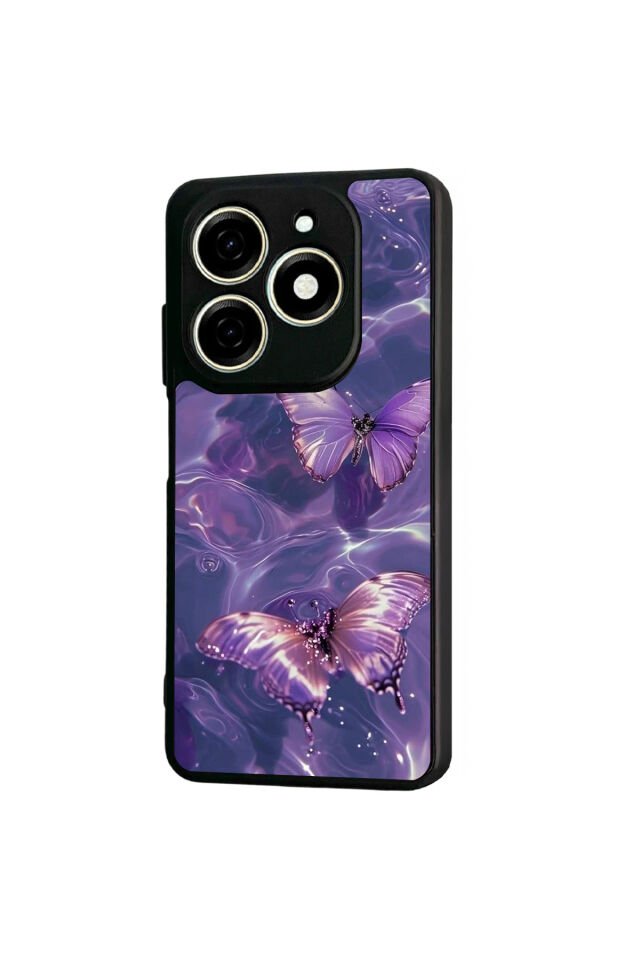 Tecno Spark 20/20C Uyumlu Kelebek Tasarımlı Glossy Premium Kılıf