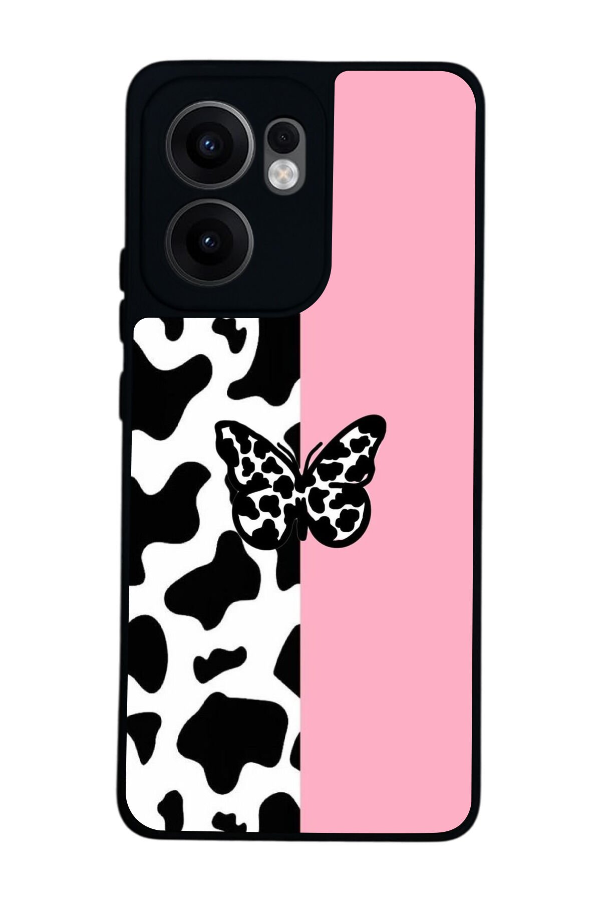Oppo Reno 13F Uyumlu Kelebek Tasarımlı Glossy Premium Kılıf