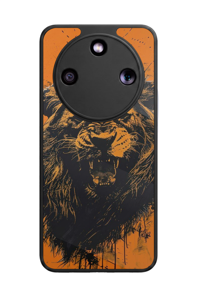 Honor Magic 8 Lite Uyumlu Aslan Tasarımlı Glossy Premium Kılıf