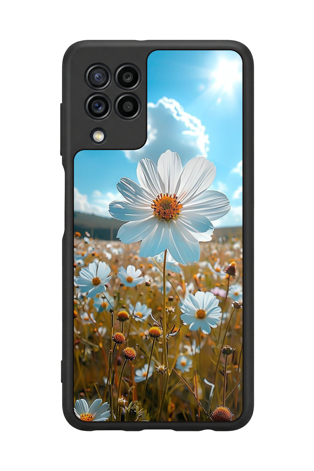 Samsung Galaxy M22 Uyumlu Cicek Tasarımlı Glossy Premium Kılıf