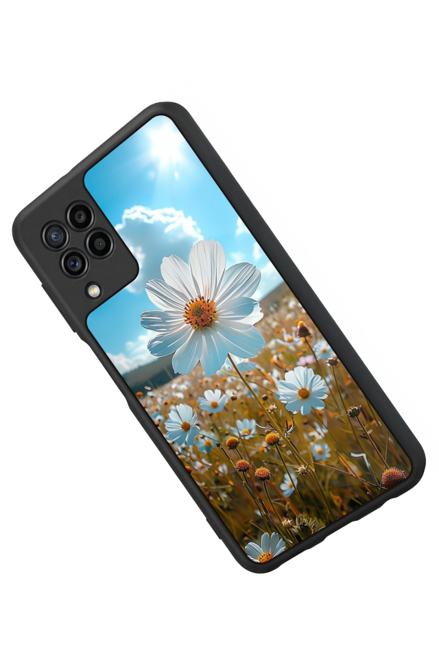 Samsung Galaxy M22 Uyumlu Cicek Tasarımlı Glossy Premium Kılıf