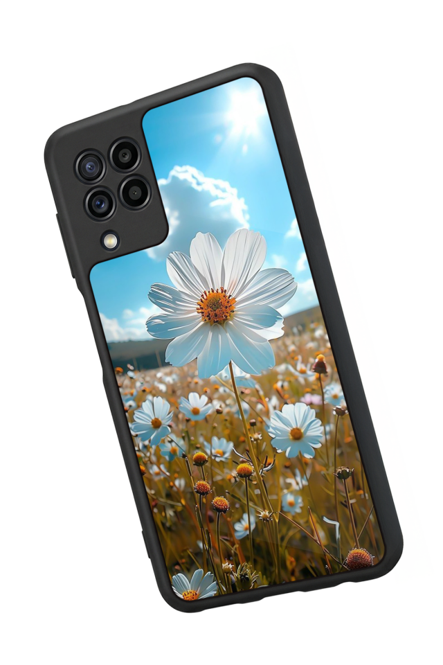 Samsung Galaxy M22 Uyumlu Cicek Tasarımlı Glossy Premium Kılıf