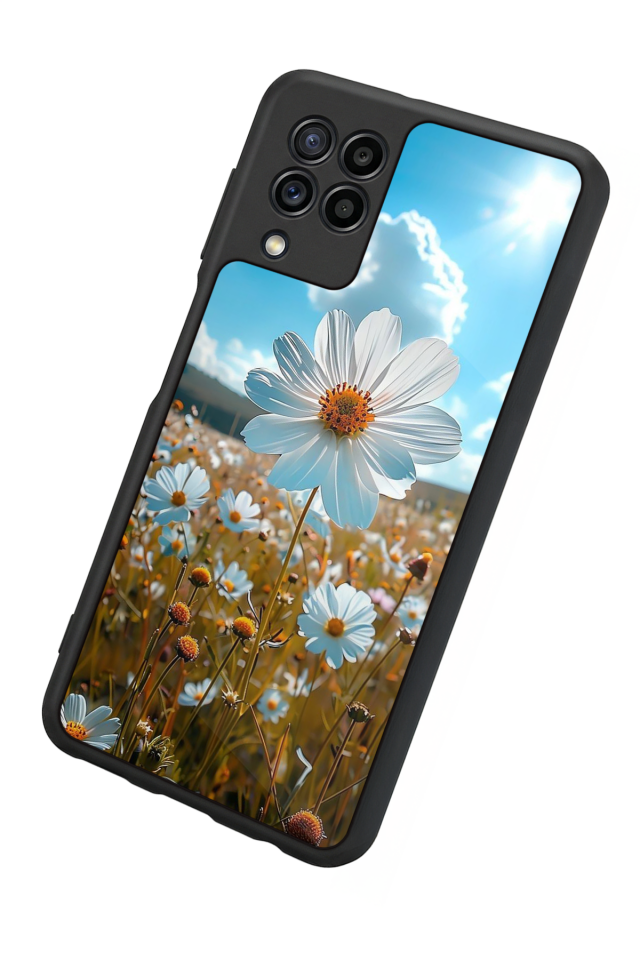 Samsung Galaxy M22 Uyumlu Cicek Tasarımlı Glossy Premium Kılıf