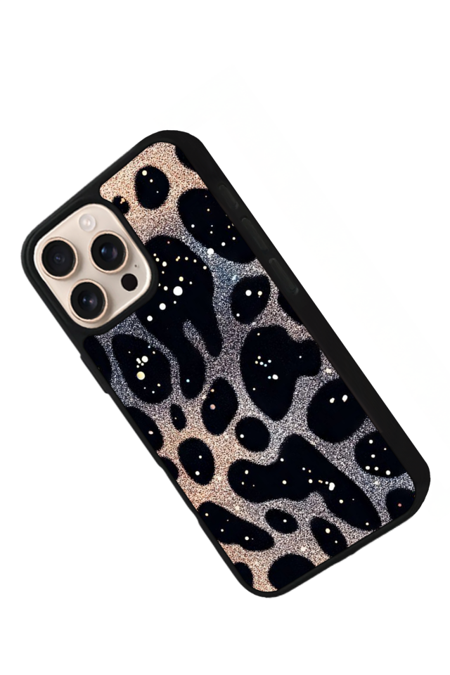 iPhone 15 Pro Uyumlu Hologram Leopar Tasarımlı Glossy Premium Kılıf