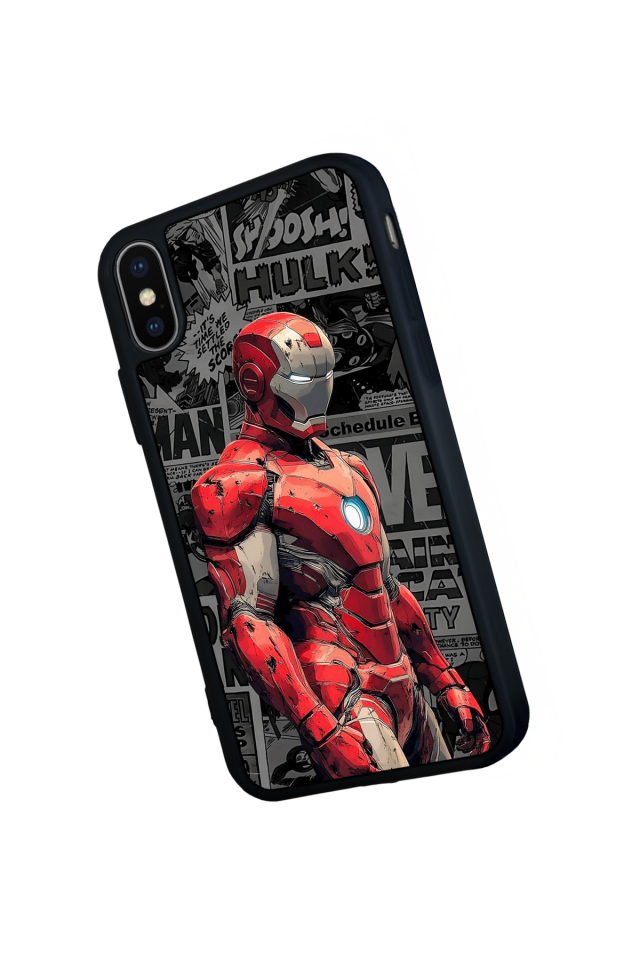 iPhone X/ XS Uyumlu  Iron Man ( Demir Adam ) Tasarımlı Glossy Premium Kılıf