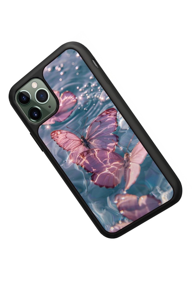 iPhone 11 Pro Max Uyumlu Kelebek Tasarımlı Glossy Premium Kılıf