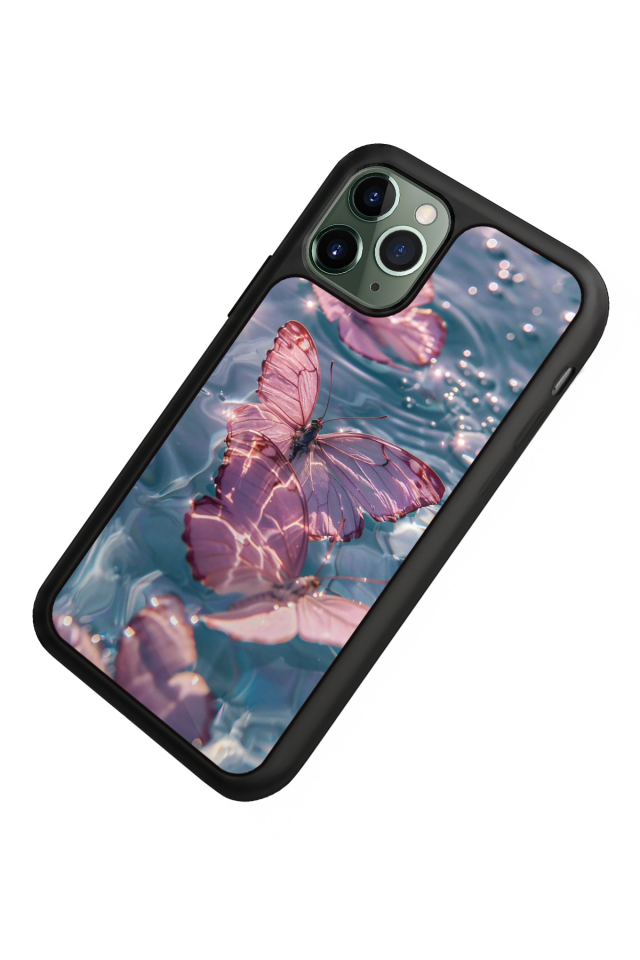iPhone 11 Pro Max Uyumlu Kelebek Tasarımlı Glossy Premium Kılıf