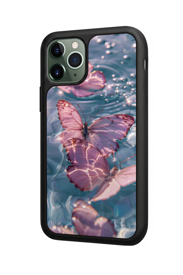 iPhone 11 Pro Max Uyumlu Kelebek Tasarımlı Glossy Premium Kılıf