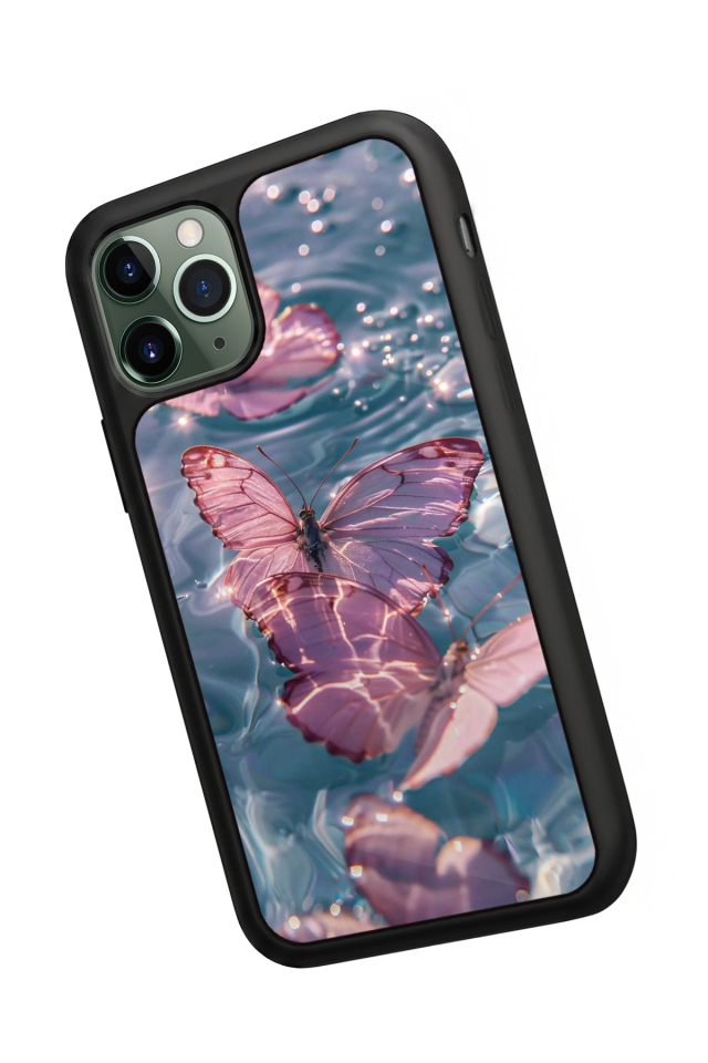 iPhone 11 Pro Max Uyumlu Kelebek Tasarımlı Glossy Premium Kılıf