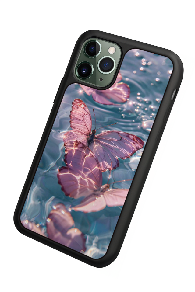 iPhone 11 Pro Max Uyumlu Kelebek Tasarımlı Glossy Premium Kılıf
