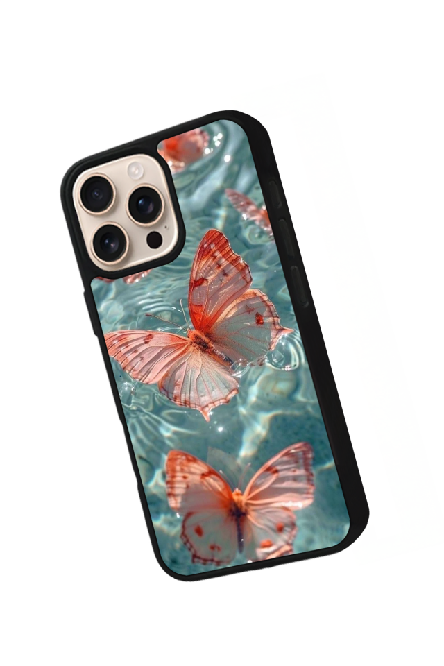 iPhone 14 Pro Uyumlu Kelebek Tasarımlı Glossy Premium Kılıf