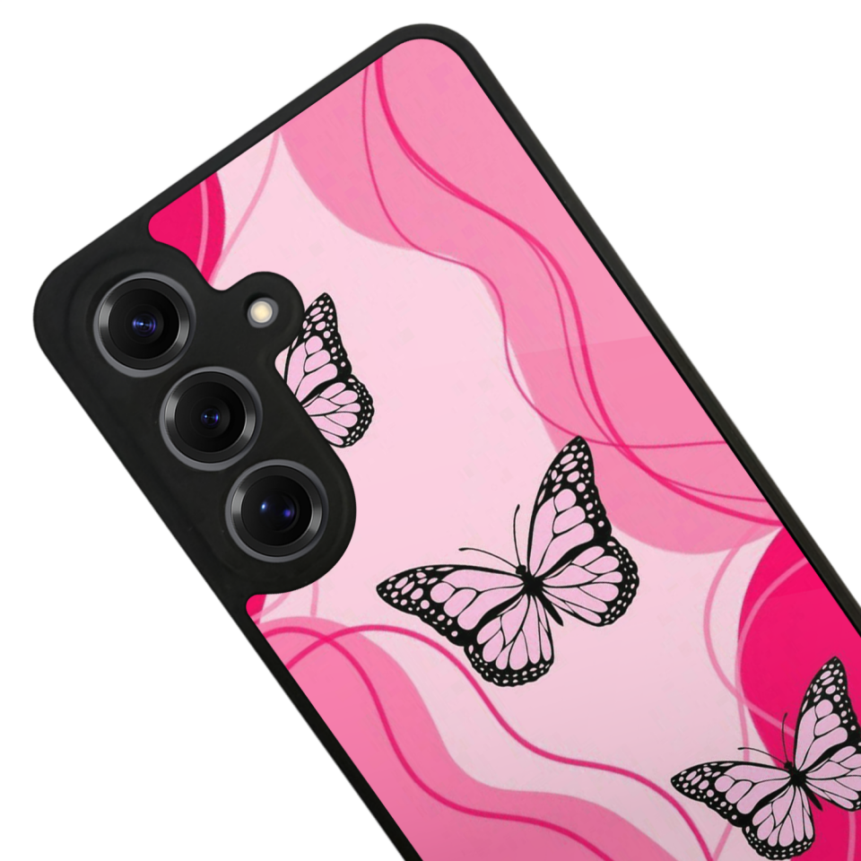 Samsung Galaxy S25 Uyumlu Kelebek Tasarımlı Glossy Premium Kılıf