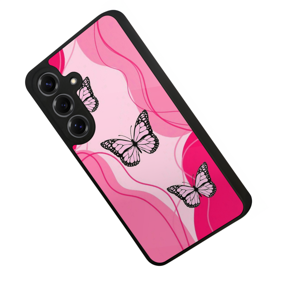 Samsung Galaxy S25 Uyumlu Kelebek Tasarımlı Glossy Premium Kılıf