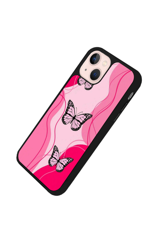 iPhone 13/14 Uyumlu Kelebek Tasarımlı Glossy Premium Kılıf