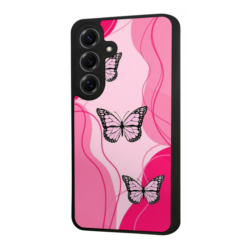Samsung Galaxy S25 Uyumlu Kelebek Tasarımlı Glossy Premium Kılıf