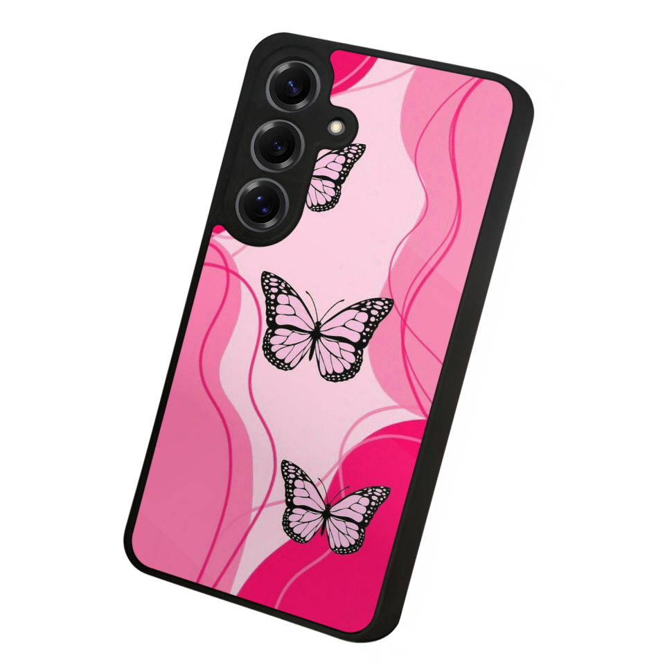 Samsung Galaxy S25 Uyumlu Kelebek Tasarımlı Glossy Premium Kılıf