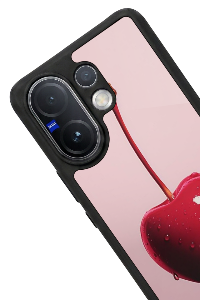 Vivo V60 Uyumlu Kiraz Tasarımlı Glossy Premium Kılıf