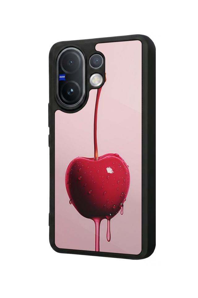 Vivo V60 Uyumlu Kiraz Tasarımlı Glossy Premium Kılıf