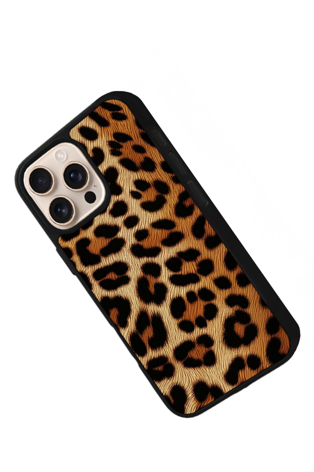 iPhone 16 Pro Uyumlu Leopar Tasarımlı Glossy Premium Kılıf