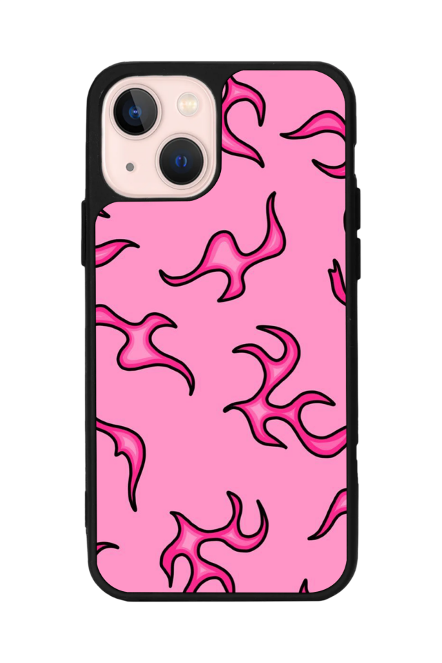 iPhone 15 Plus Uyumlu Retro Flame Patterns Tasarımlı Glossy Premium Kılıf