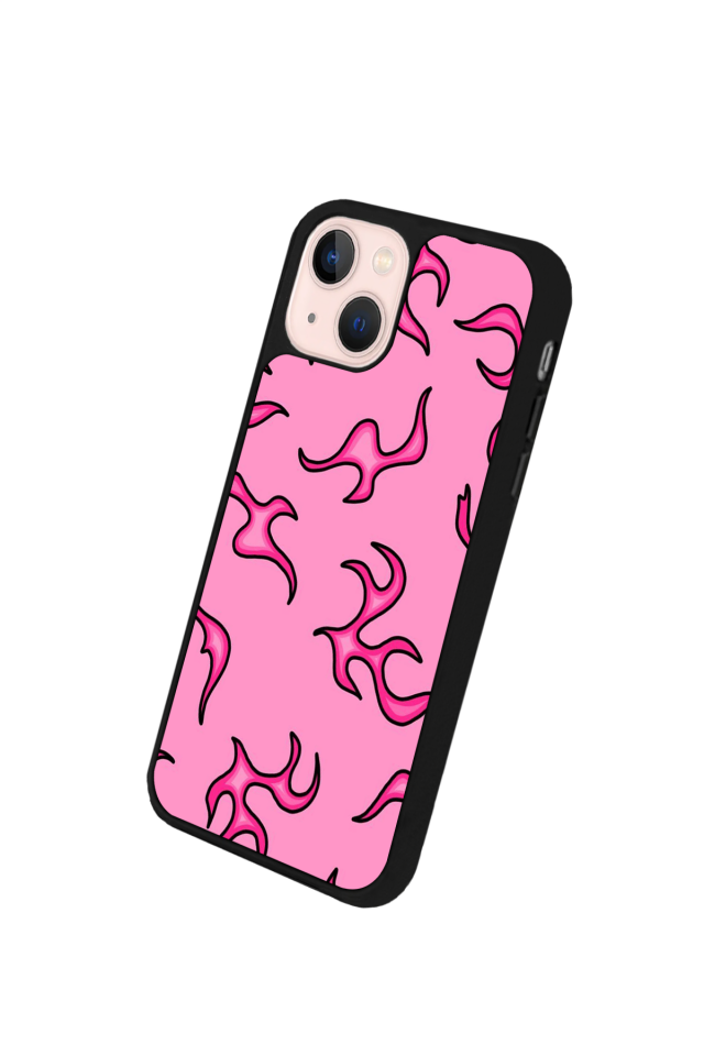 iPhone 15 Plus Uyumlu Retro Flame Patterns Tasarımlı Glossy Premium Kılıf