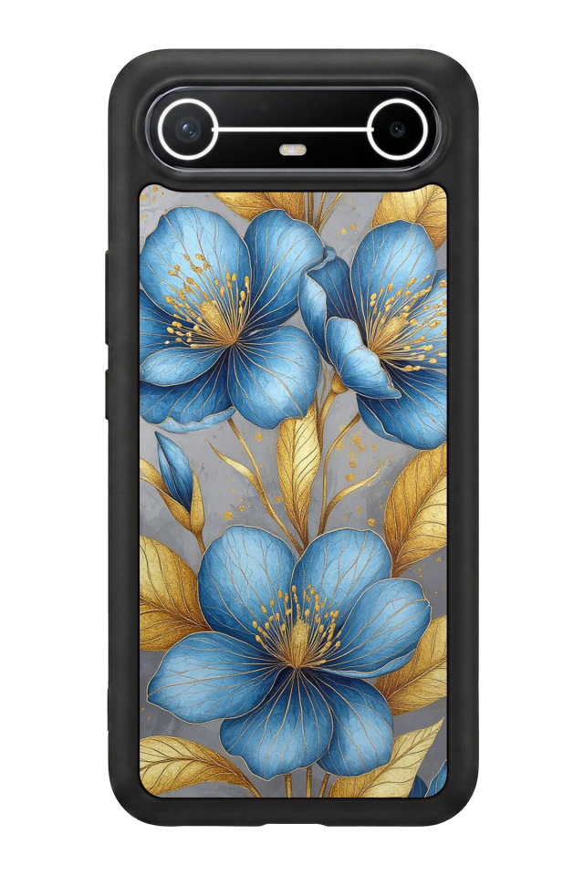 Tecno Spark Slim 5G Uyumlu Yaldizli Cicek Tasarımlı Glossy Premium Kılıf