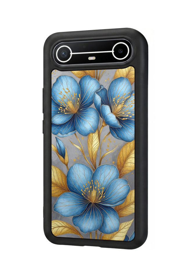 Tecno Spark Slim 5G Uyumlu Yaldizli Cicek Tasarımlı Glossy Premium Kılıf