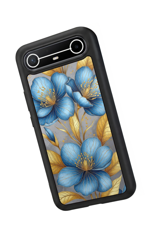 Tecno Spark Slim 5G Uyumlu Yaldizli Cicek Tasarımlı Glossy Premium Kılıf