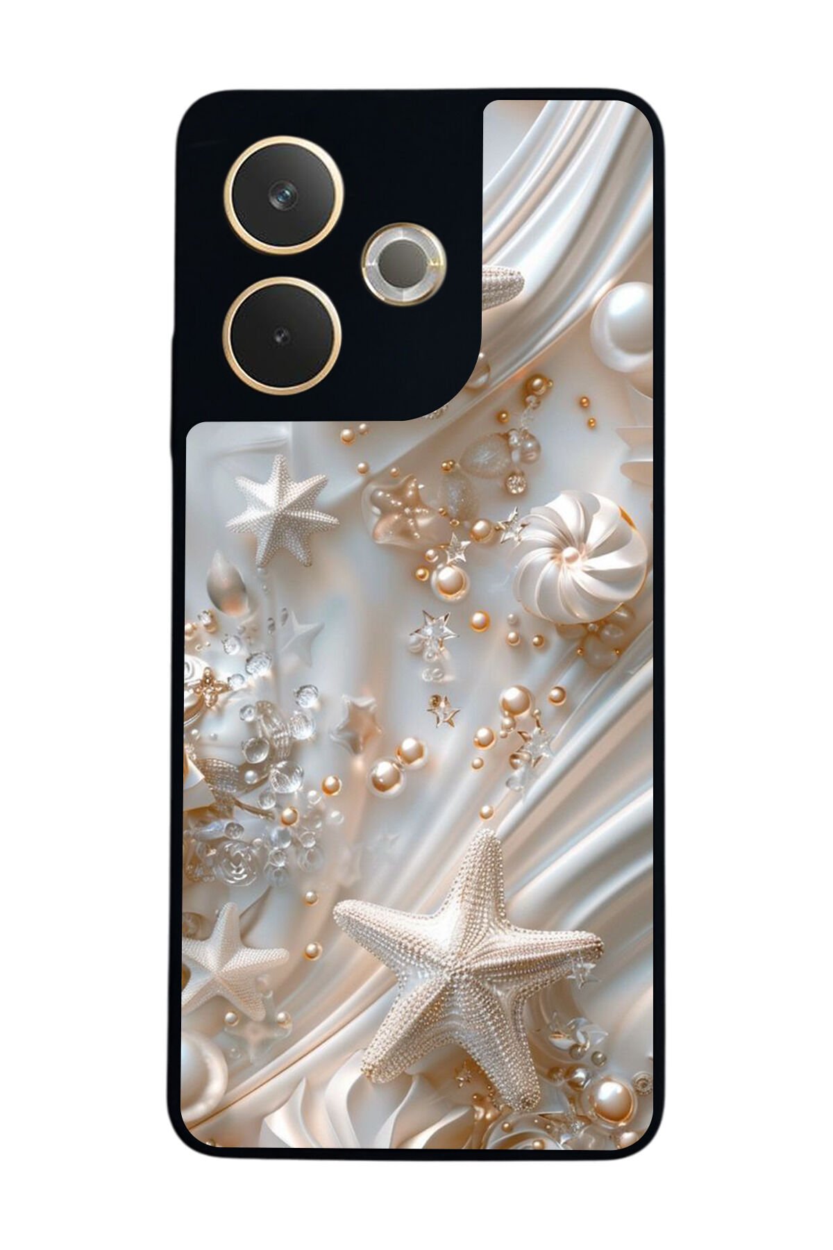 Oppo A5 Pro Uyumlu İnci Tasarımlı Glossy Premium Kılıf